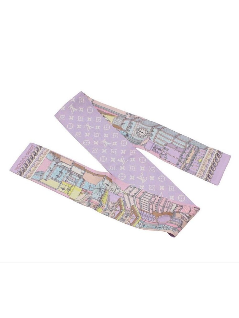 Louis Vuitton Bandeau Around the World Silk Scarf